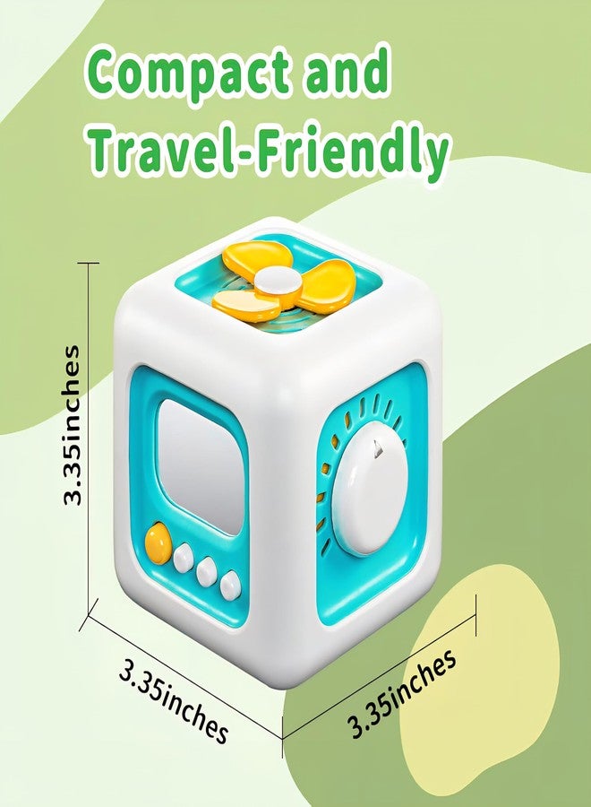 براند كونكور مكعب الأنشطة مونتيسوري من ماركة كونكر للأطفال الصغار من عمر 1-3 سنوات، ألعاب سفر بالسيارة، مكعب أنشطة لوحي، هدايا تعليمية تعليمية للأطفال من عمر 12-18 شهرًا (مروحة تعليمية 6 في 1 أزرق) - Image 3